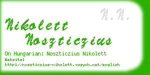 nikolett noszticzius business card